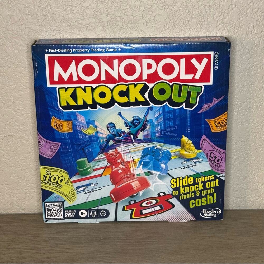Monopoly Knockout Board Game Hasbro Family Fast-Dealing Property Trading